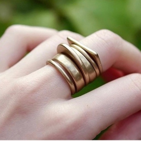 6 Piece Geometric Stack Rings Set - Picture 1 of 4